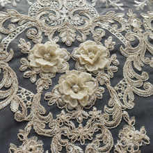 CC-21-142 Tissu de textile à la maison voile Grenade broderie de verrouillage normal 100% Tissu de polyester pour tissu de rideau en tulle brodé